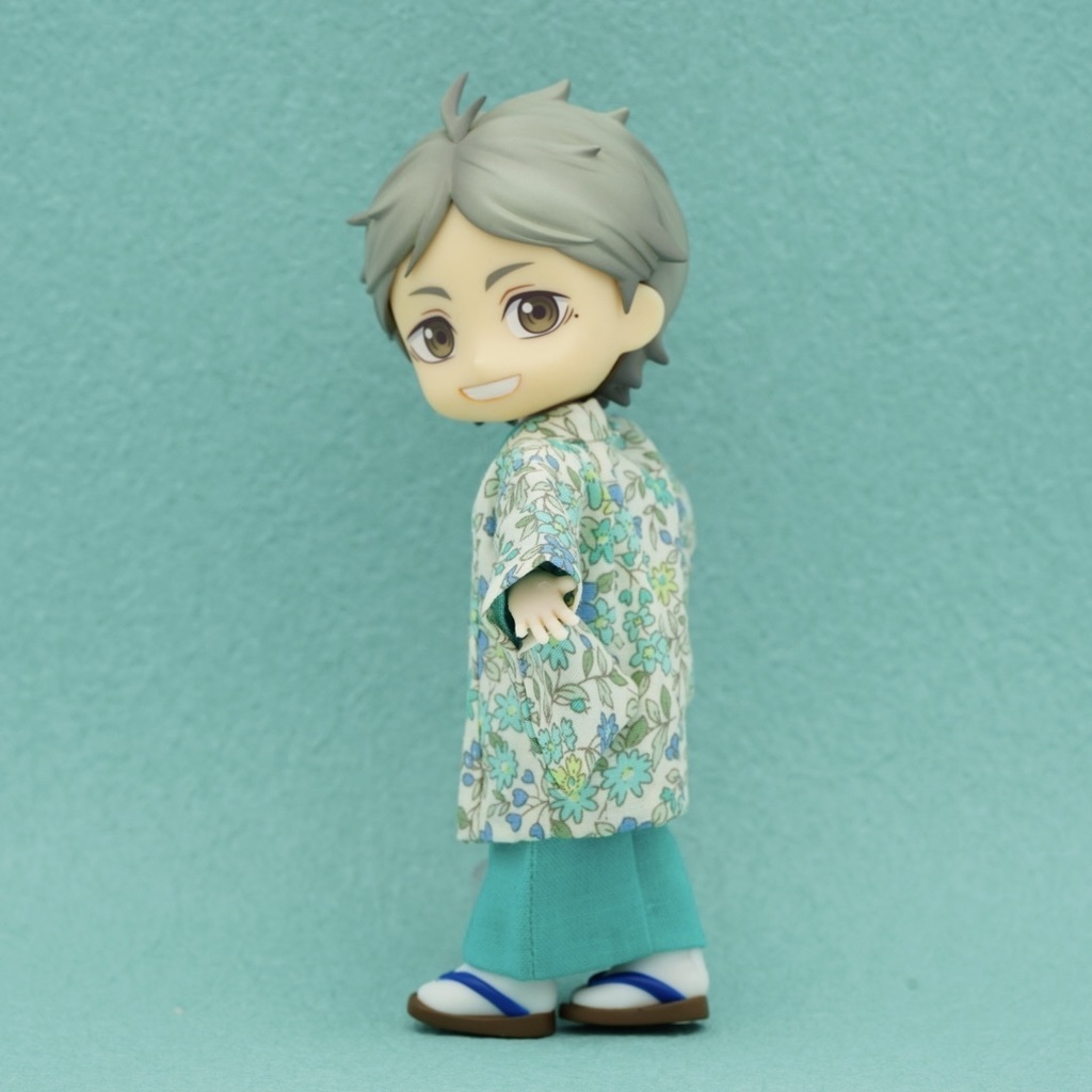 【羽織セット】フラワーフォレスト×エメラルドブルー