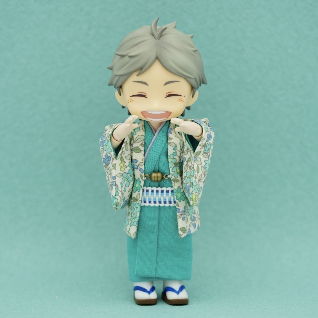 【羽織セット】フラワーフォレスト×エメラルドブルー