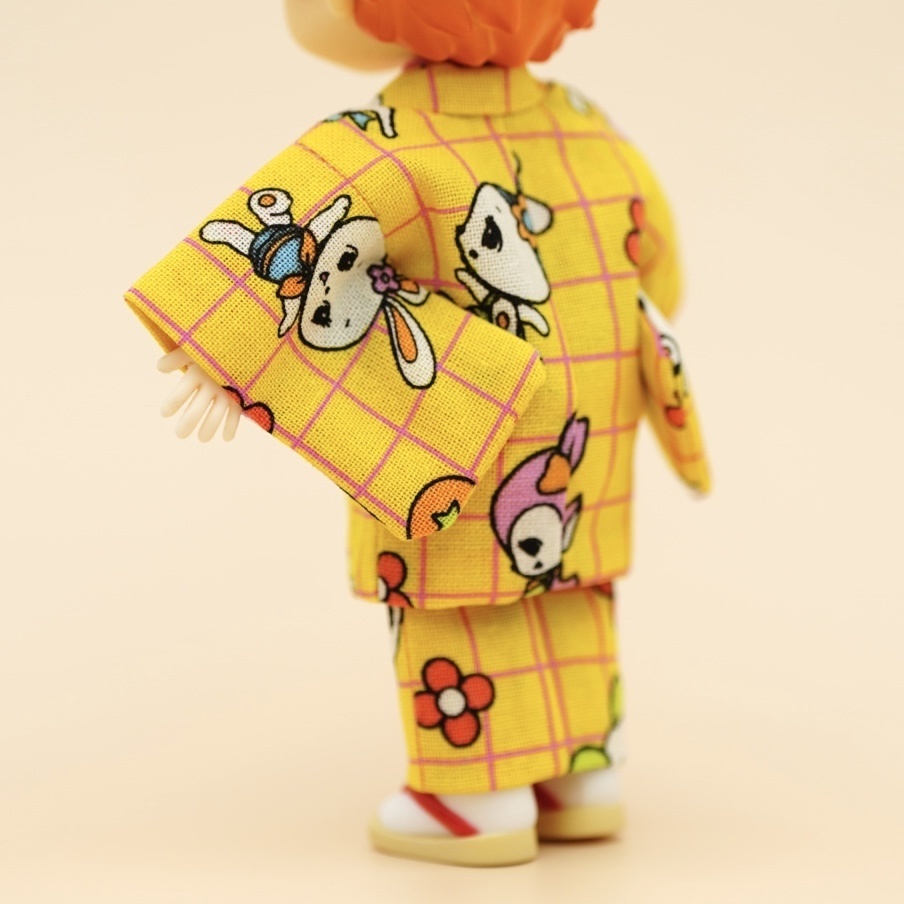 【羽織セット】レトロアニマル×イエロー