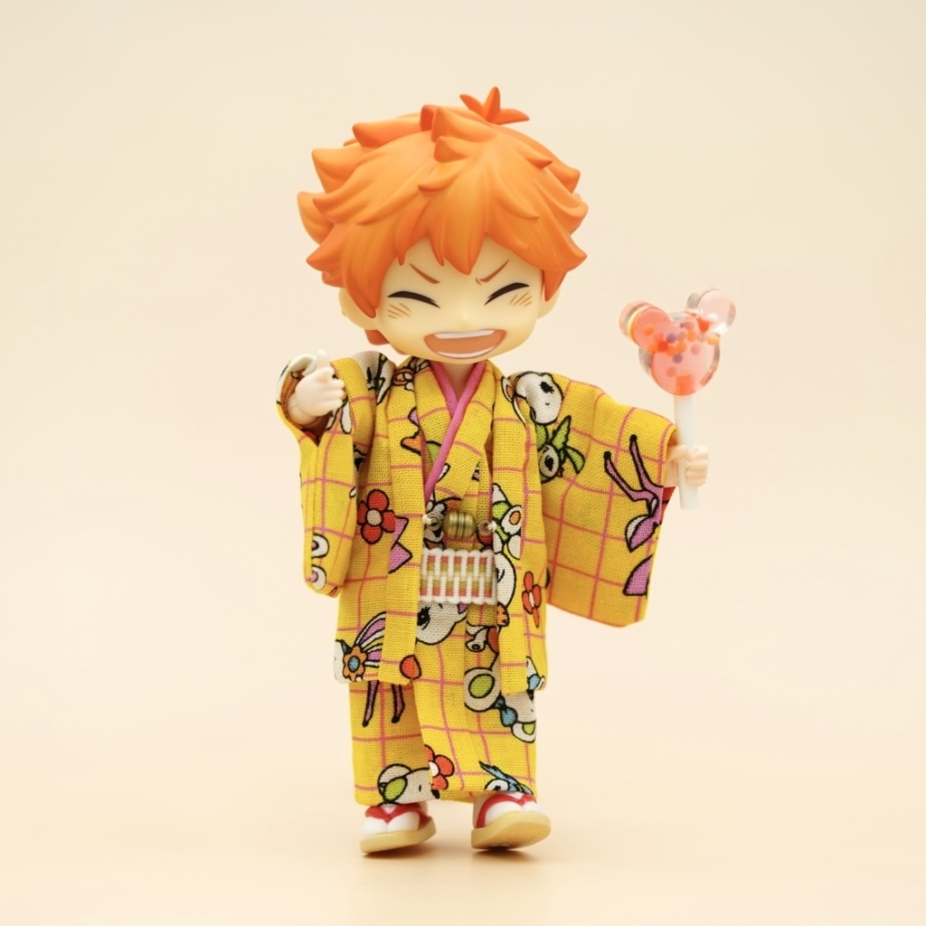 【羽織セット】レトロアニマル×イエロー