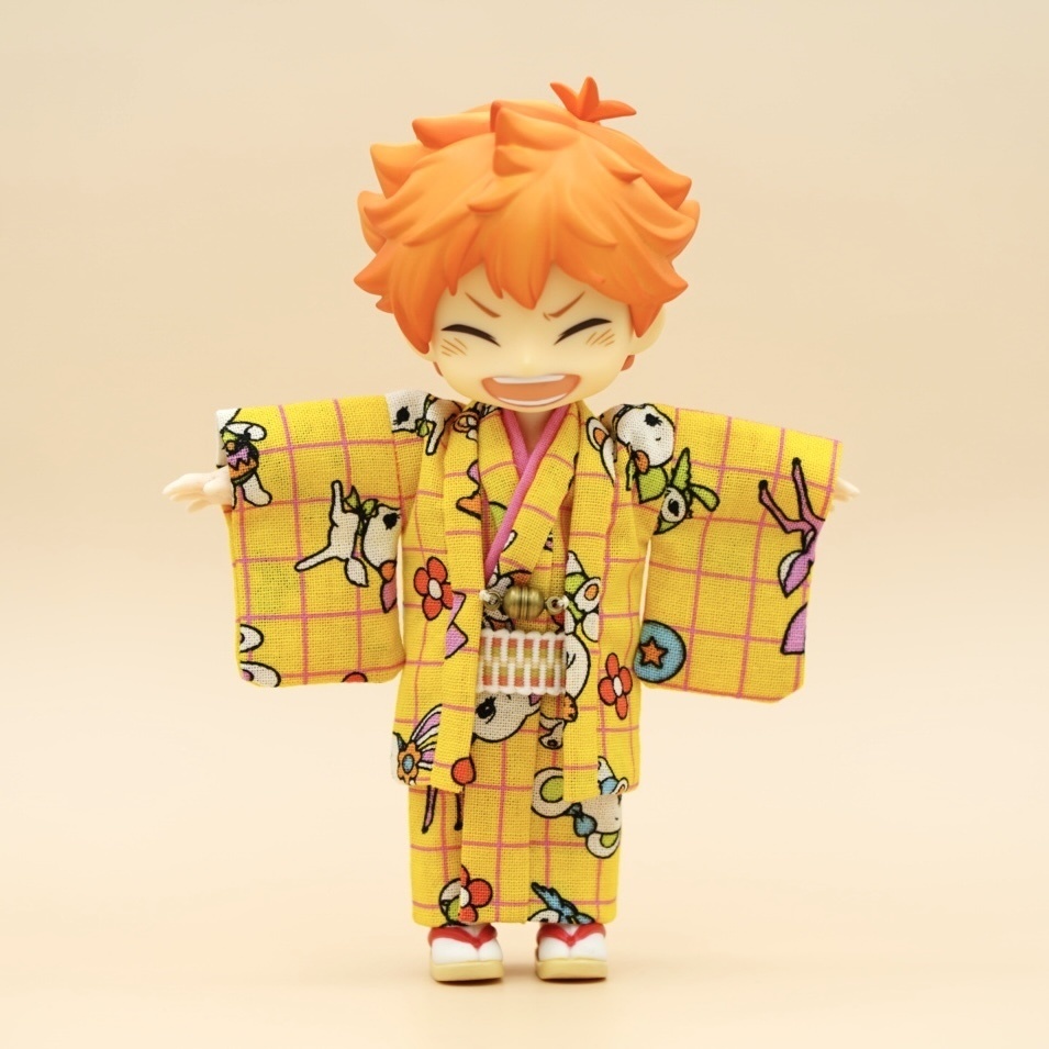 【羽織セット】レトロアニマル×イエロー