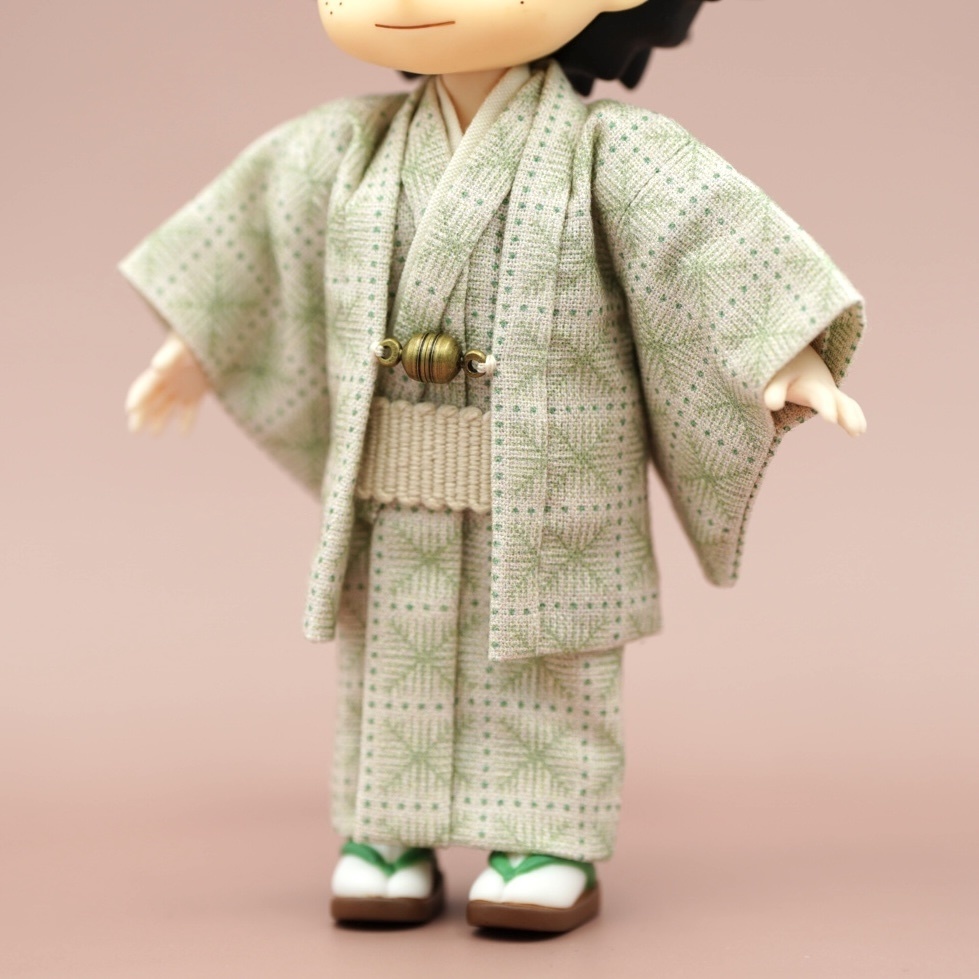 【羽織セット】重ね格子×グリーン