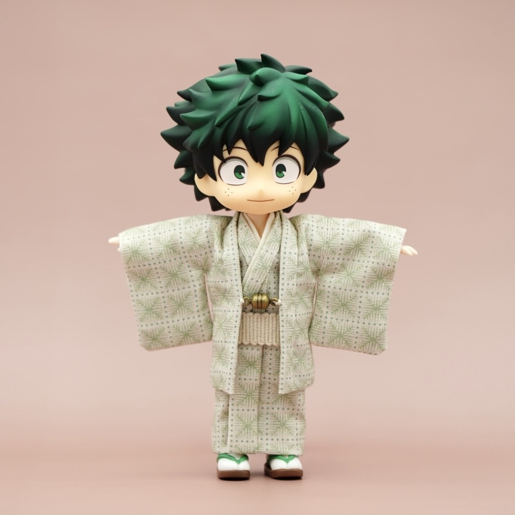 【羽織セット】重ね格子×グリーン