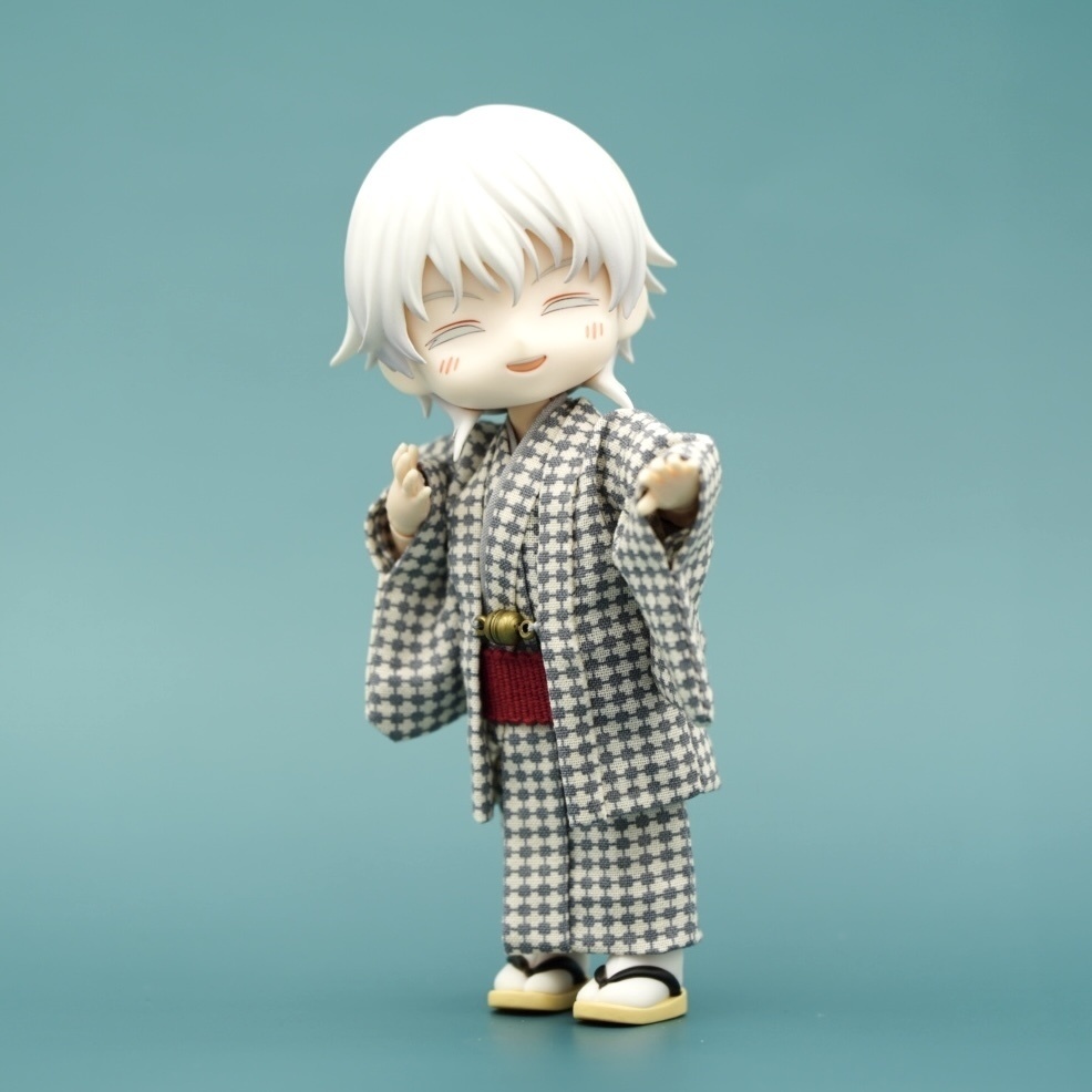 【羽織セット 幾何学模様×グレー】オビツ11サイズ・共用サイズ(身長調整サイズ対応可能)