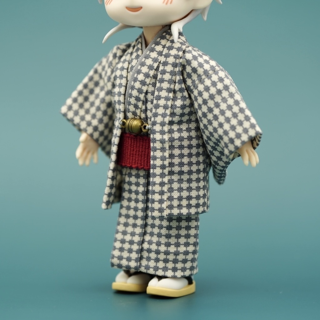 【羽織セット】幾何学模様×グレー