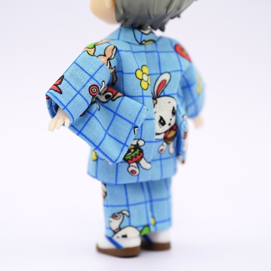 【羽織セット】レトロアニマル×ライトブルー