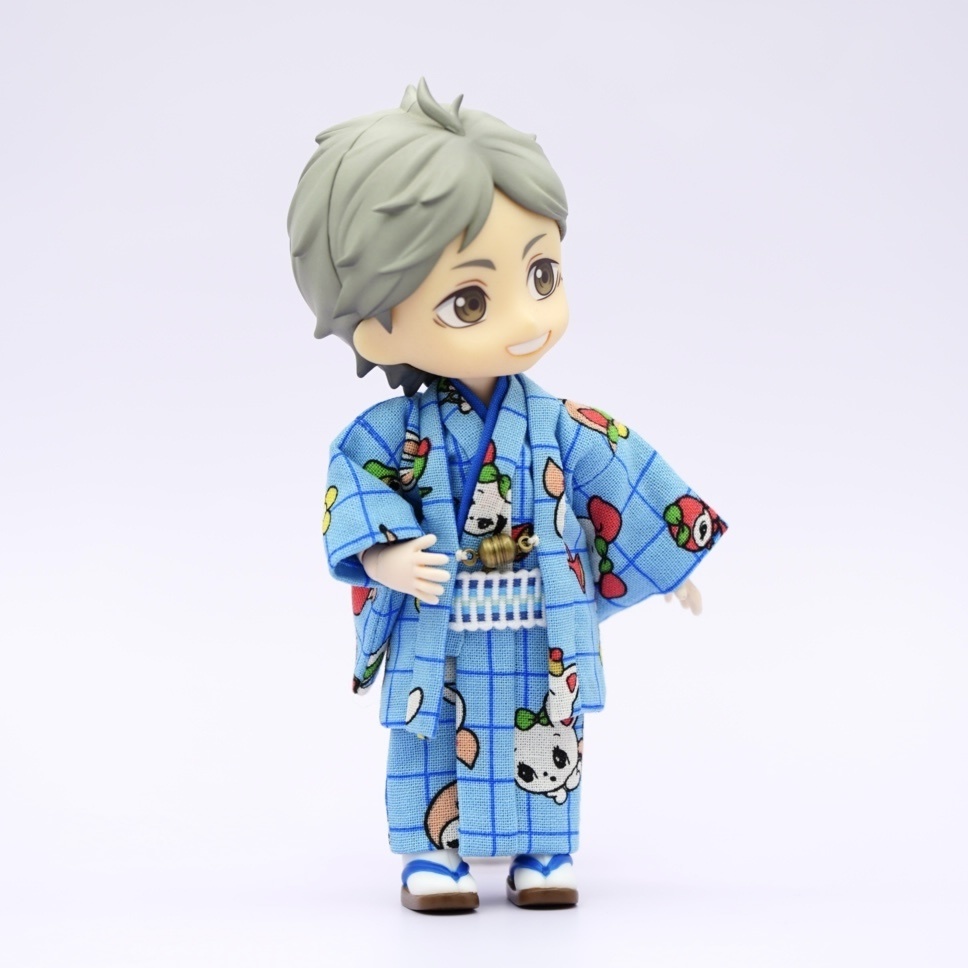 【羽織セット】レトロアニマル×ライトブルー