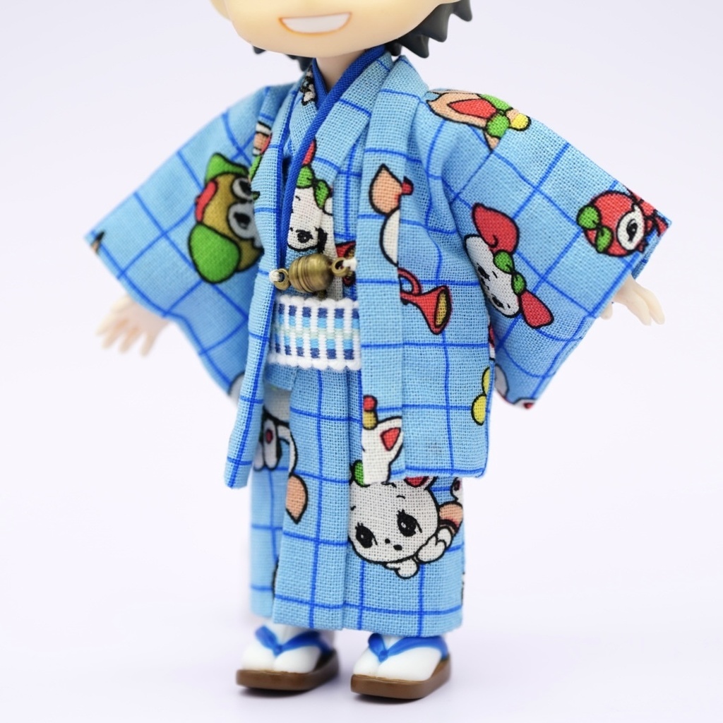 【羽織セット】レトロアニマル×ライトブルー