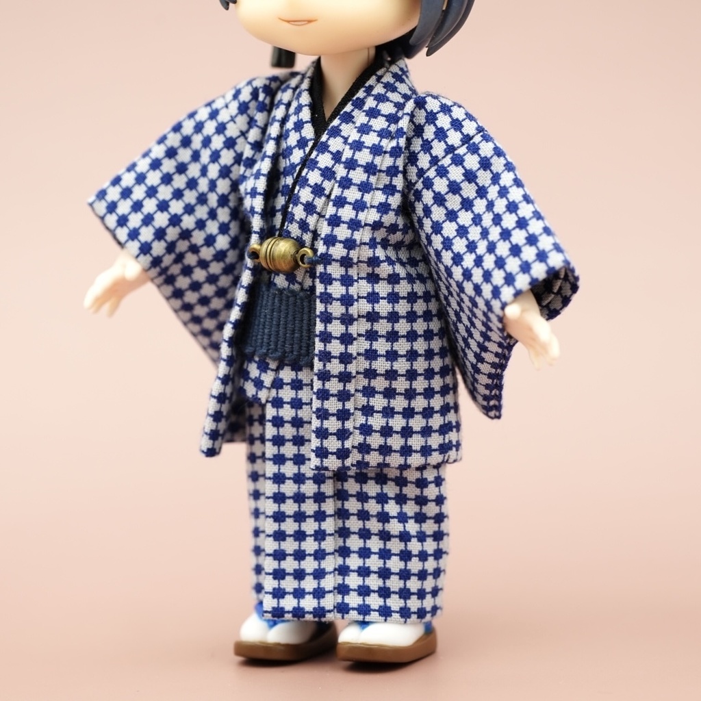 【羽織セット】幾何学模様×ブルー