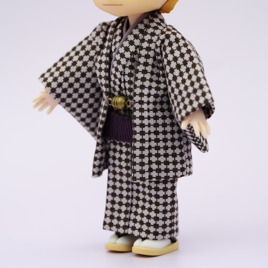 【羽織セット】幾何学模様×ブラウン