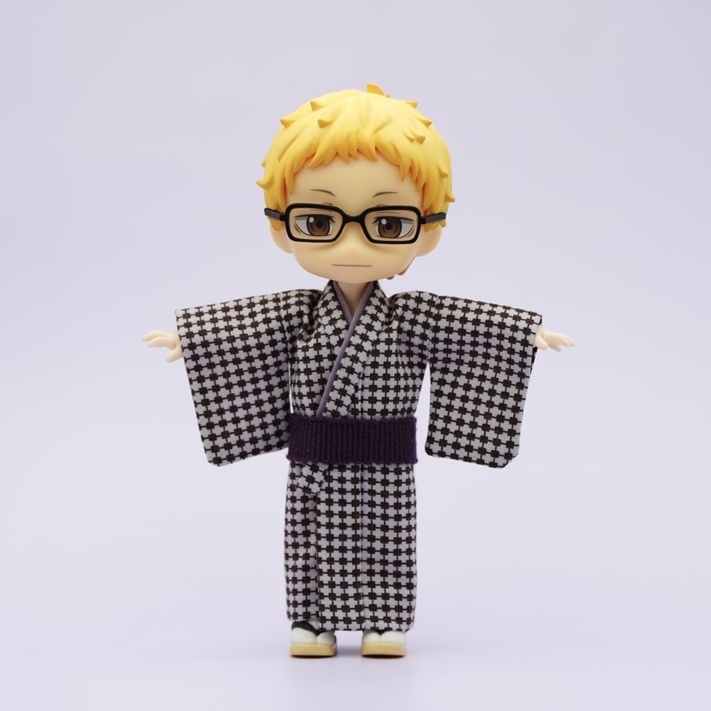 【羽織セット】幾何学模様×ブラウン