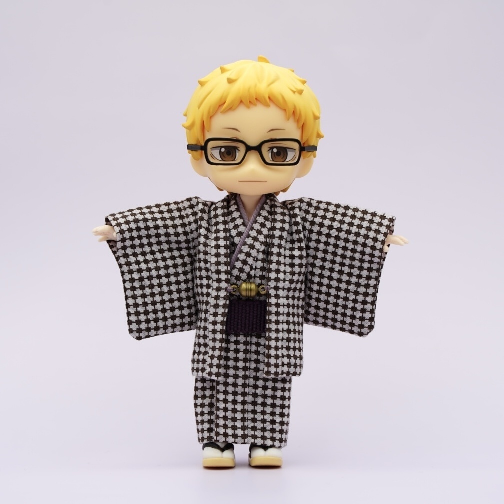 【羽織セット】幾何学模様×ブラウン