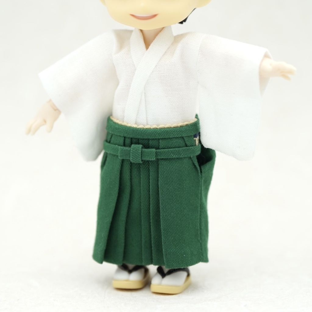 【袴 グリーン】オビツ11サイズ・共用サイズ(身長調整サイズ対応可能)
