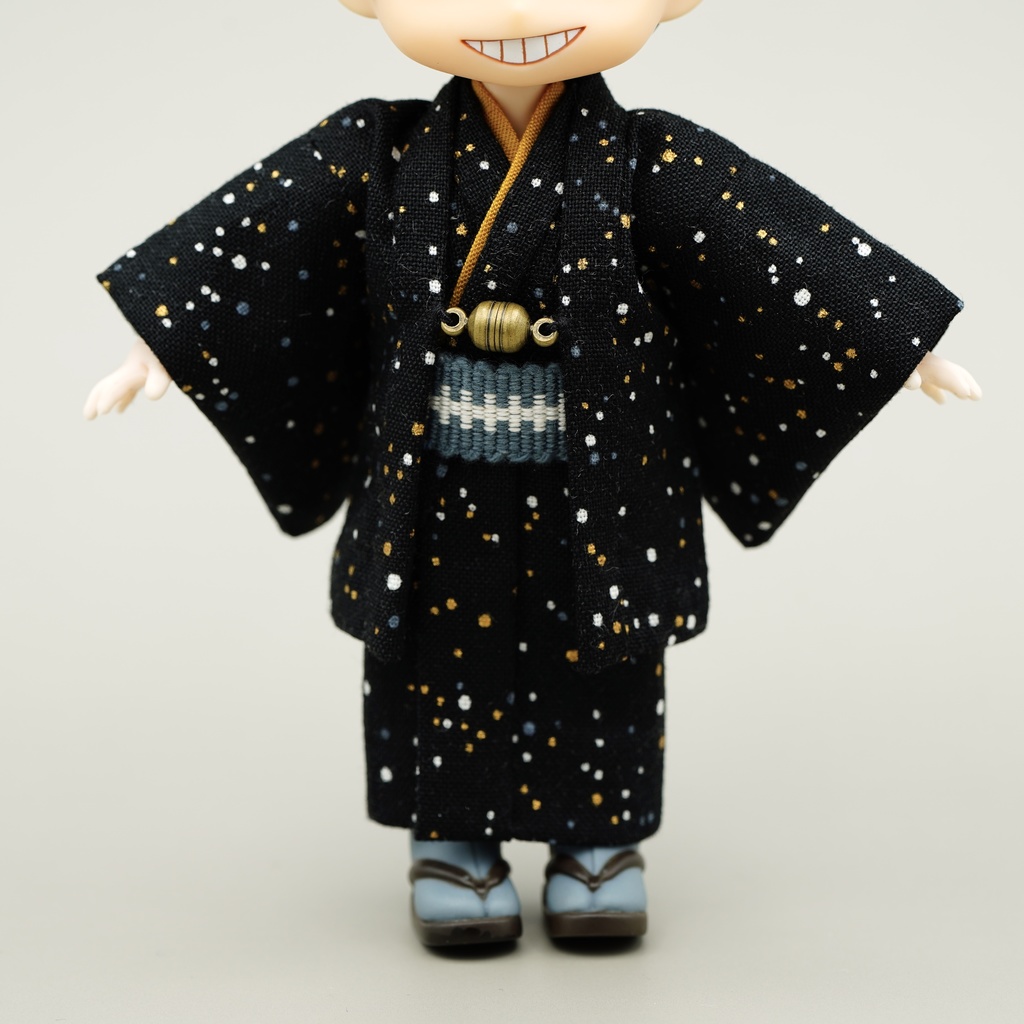 【羽織セット】大小霰×ブラック