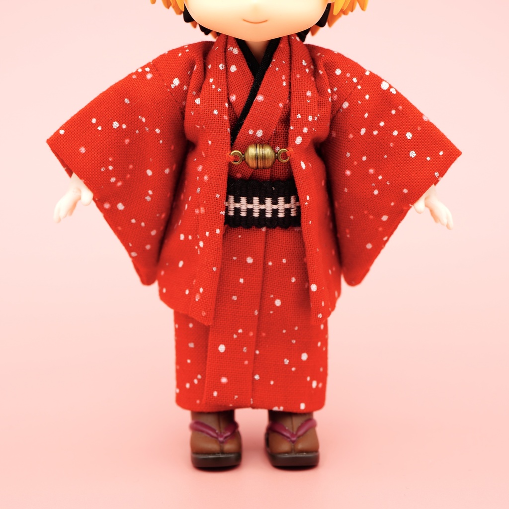 【羽織セット】大小霰×レッド