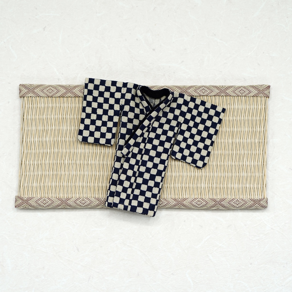 【着物】ネイビー×市松