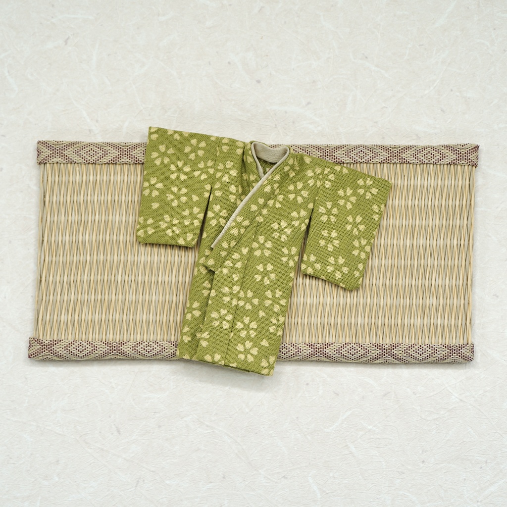 【着物】桜吹雪×グリーン