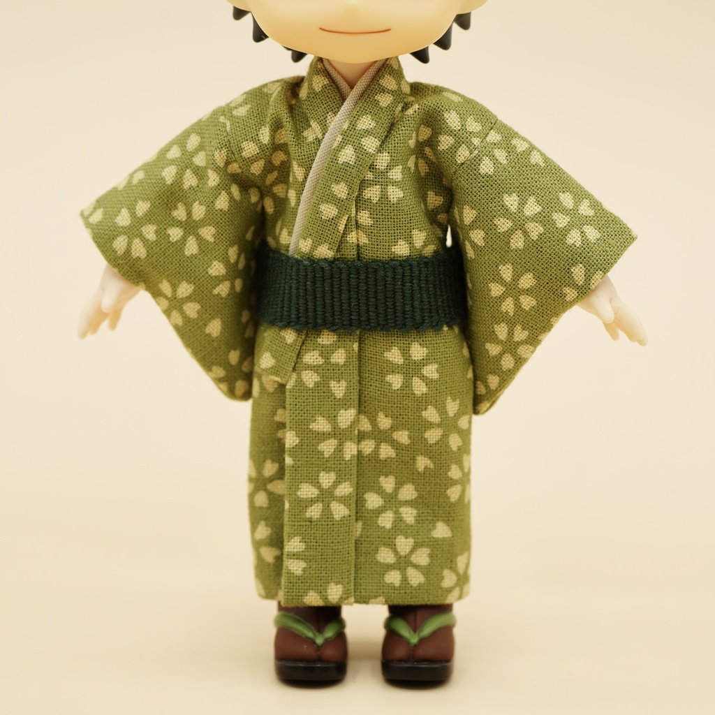 【着物】桜吹雪×グリーン