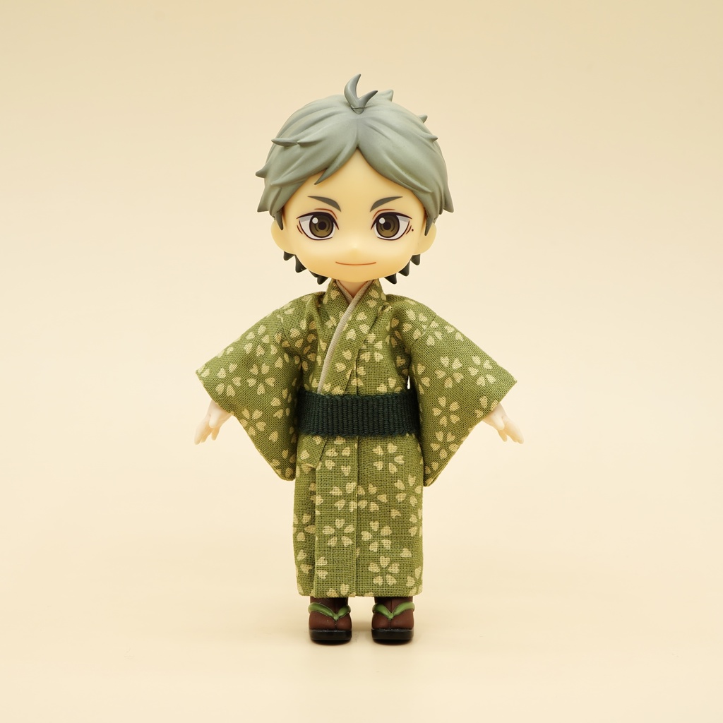 【着物】桜吹雪×グリーン