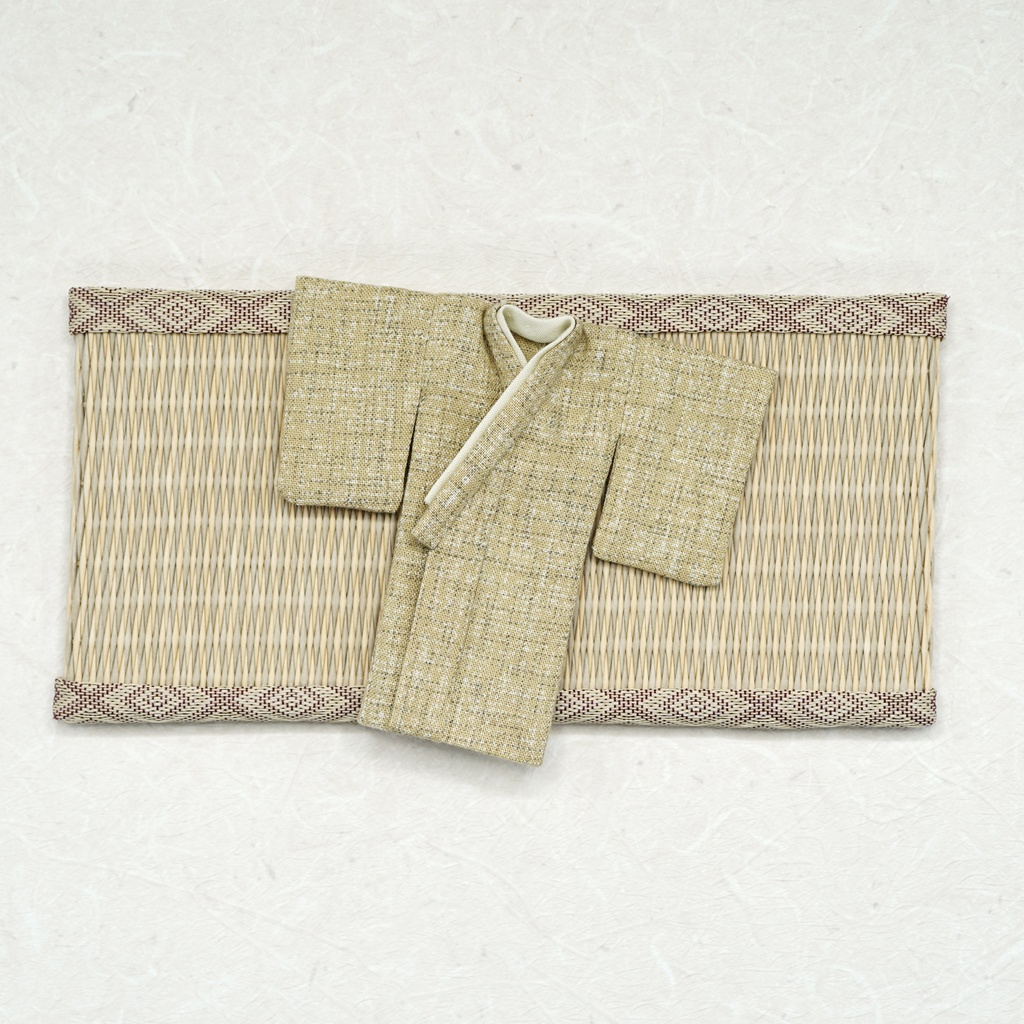 【着物】絣×ベージュ