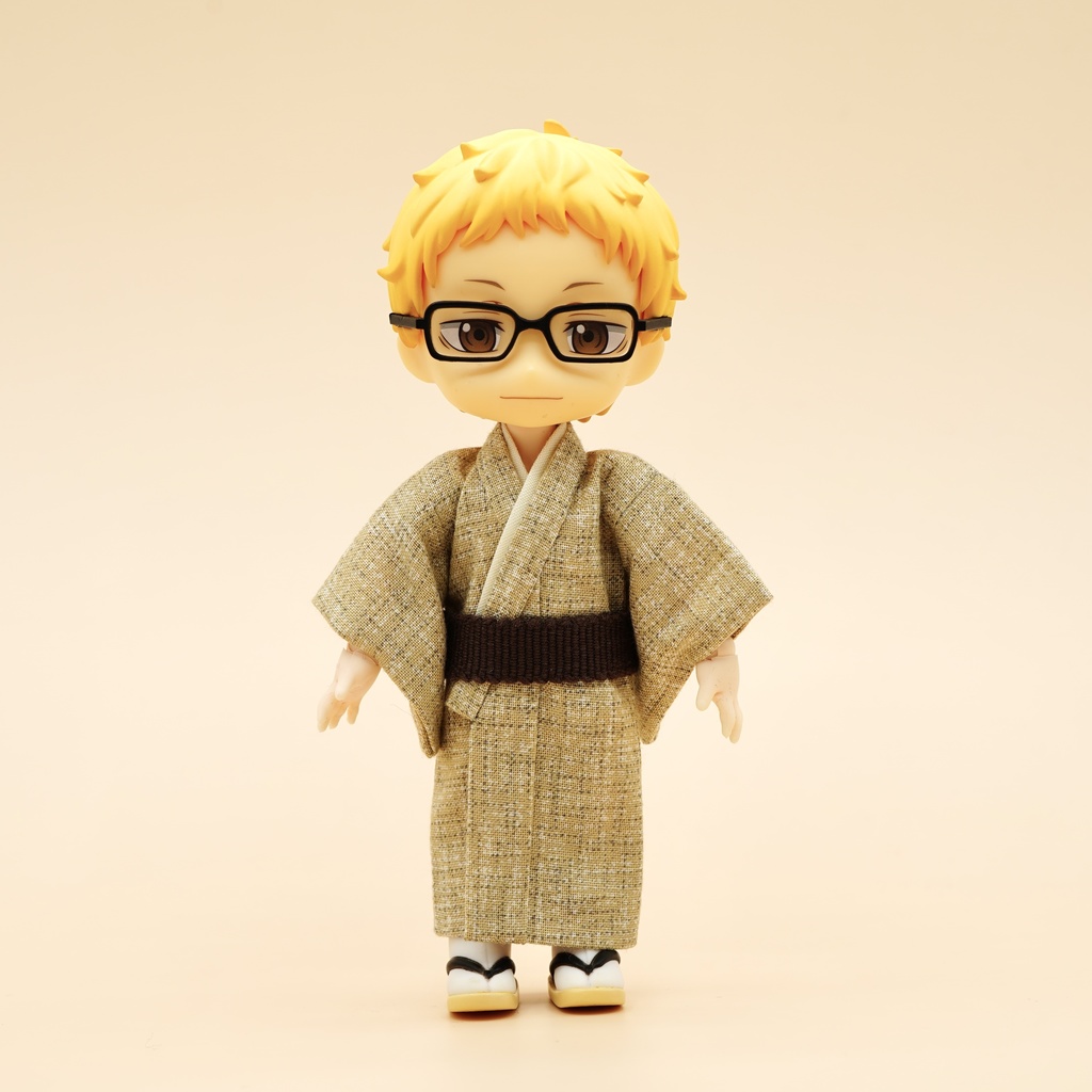 【着物】絣×ベージュ