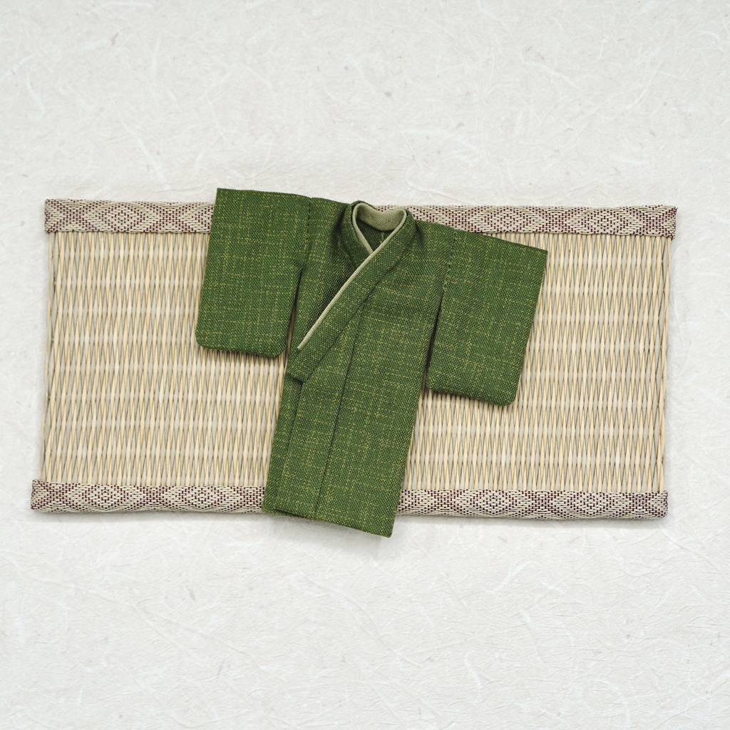 【着物】絣×グリーン