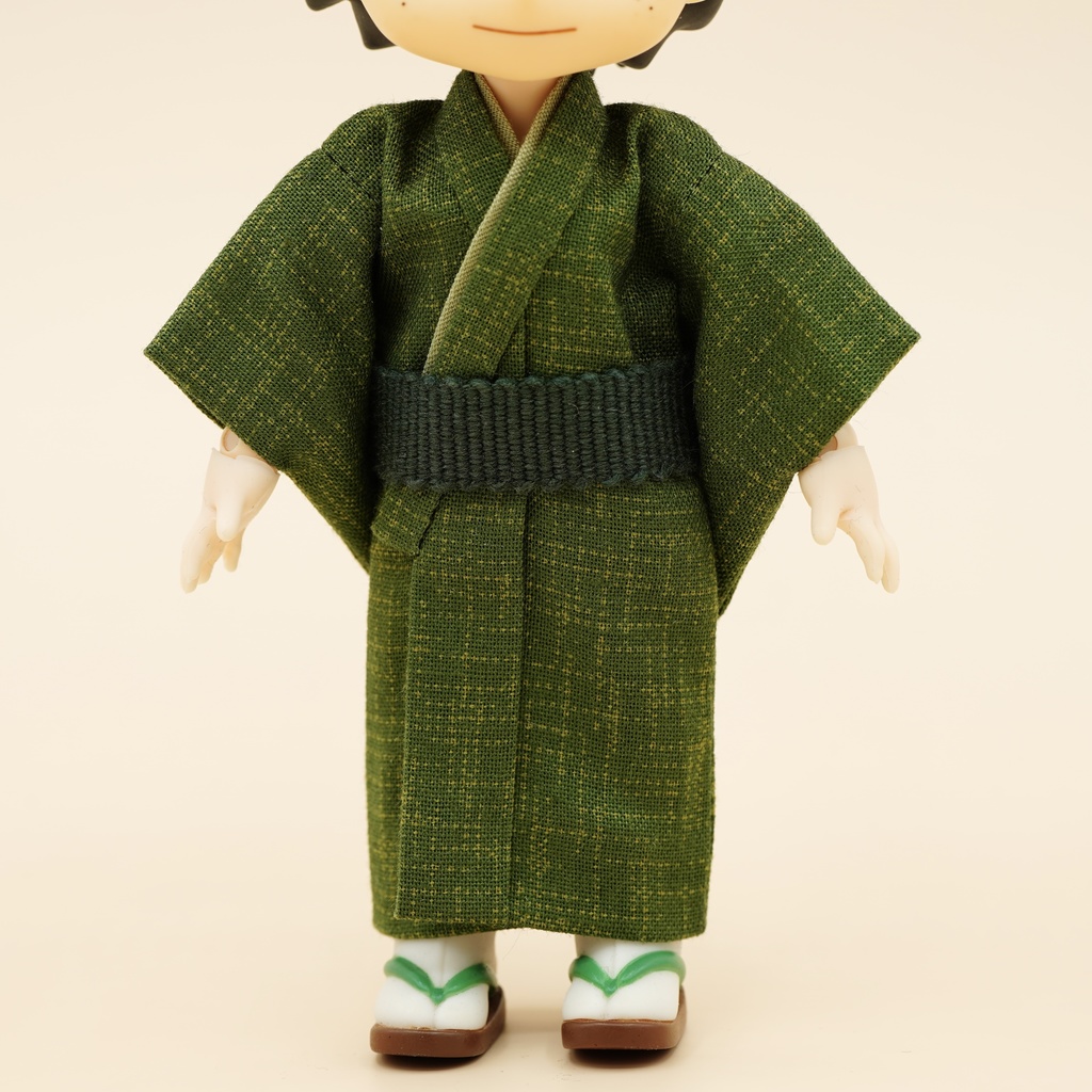 【着物】絣×グリーン