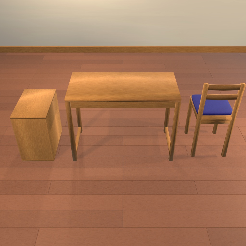 ローポリ机セット