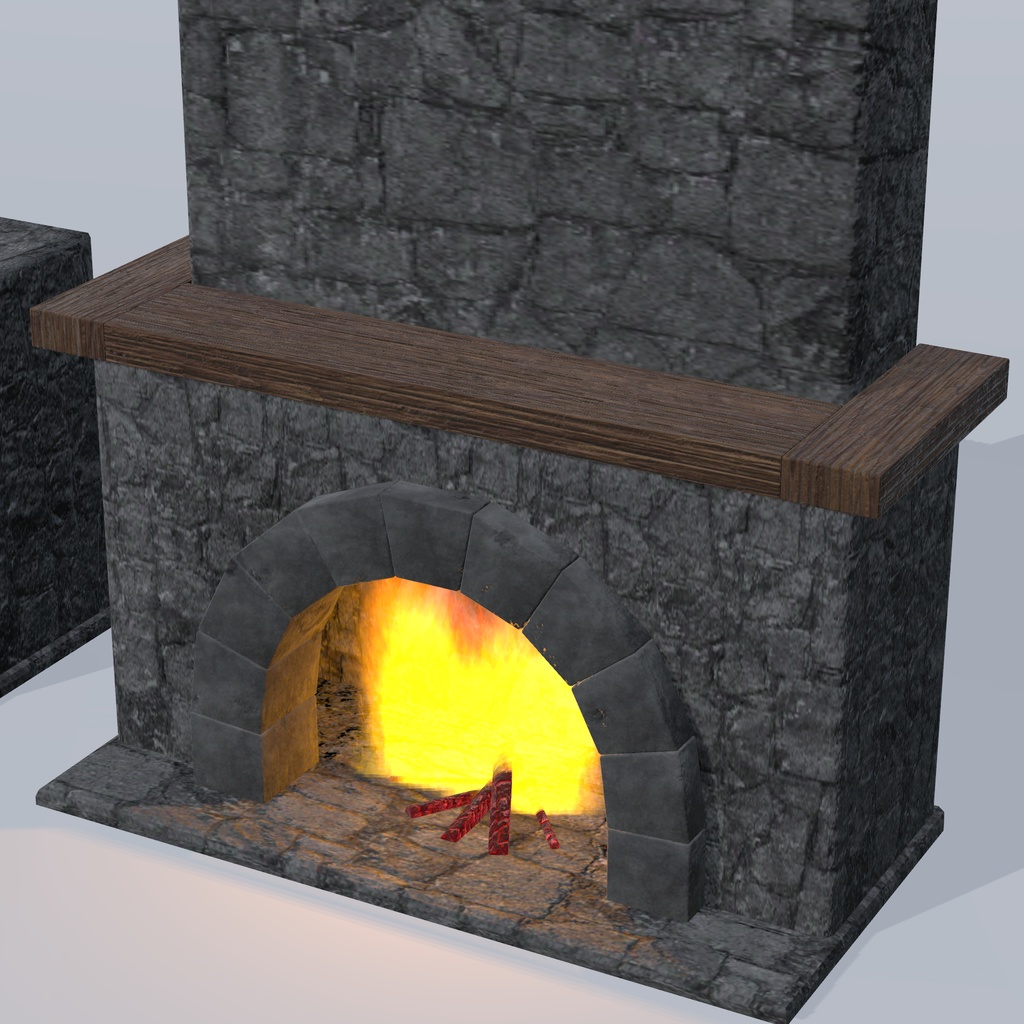 「点火ギミック付き」石の暖炉/ 「With ignition mechanism」Stone fireplace