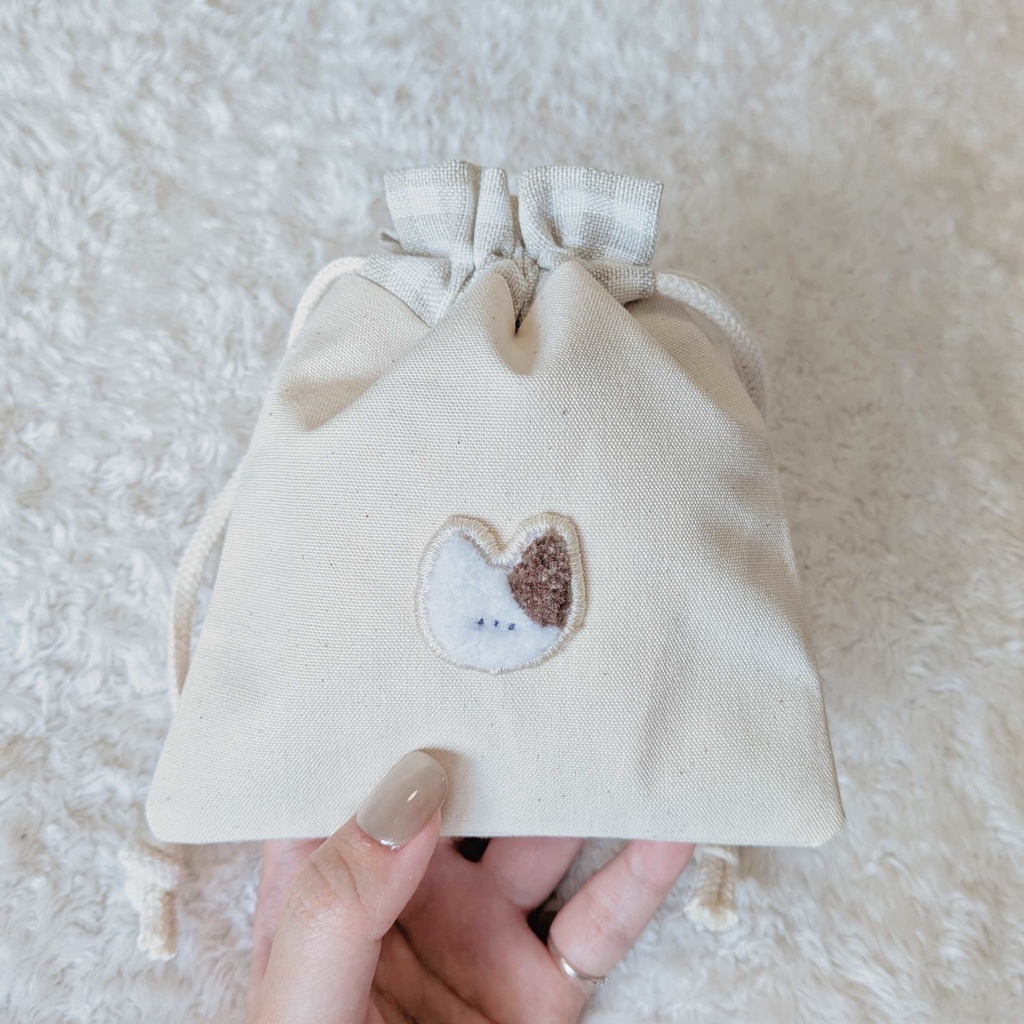 🤎 ココアねこさん 刺繍 ポーチ 🐈