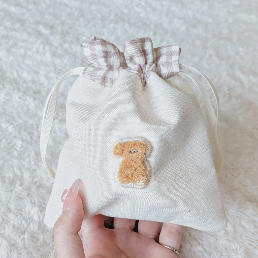 ☁️ プードル 刺繍 ポーチ 🍦