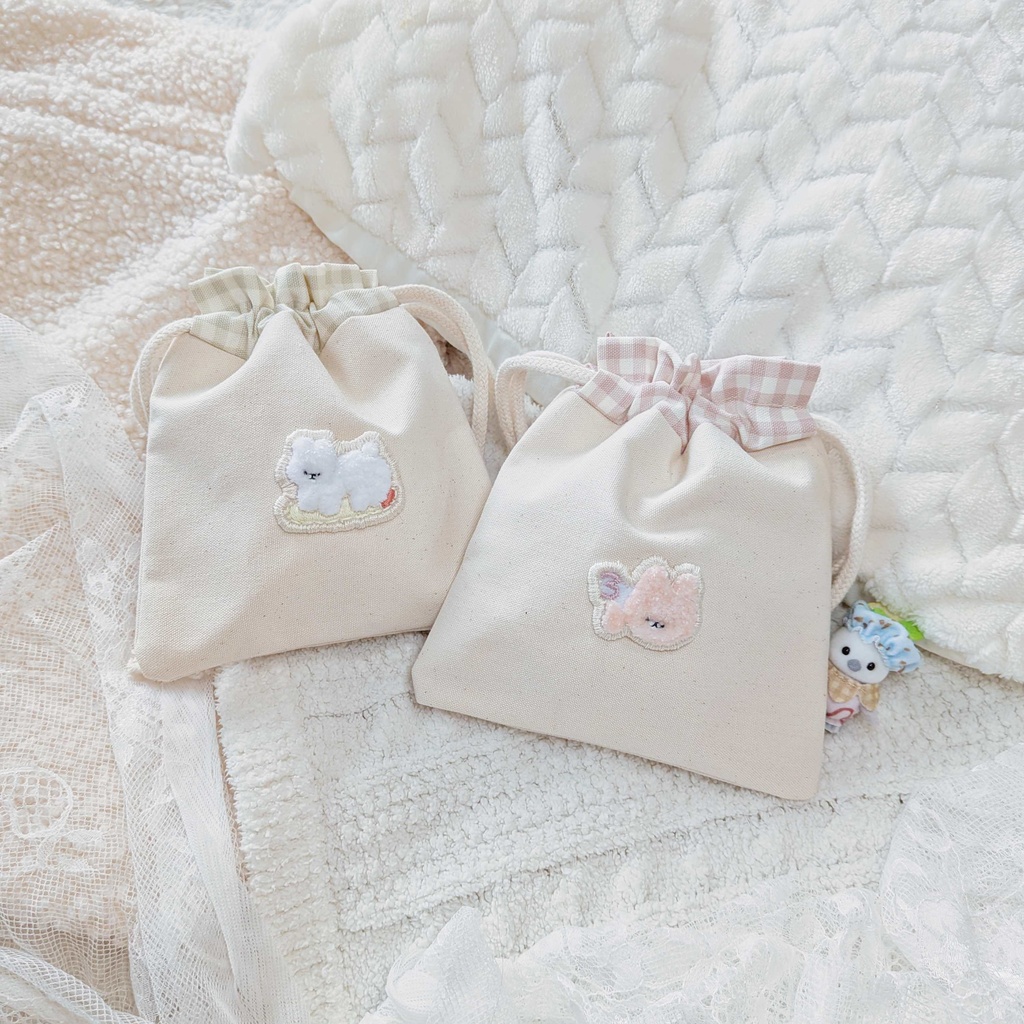 🪡 念文字を凝でみてみよう刺繍 ポーチ ☁️