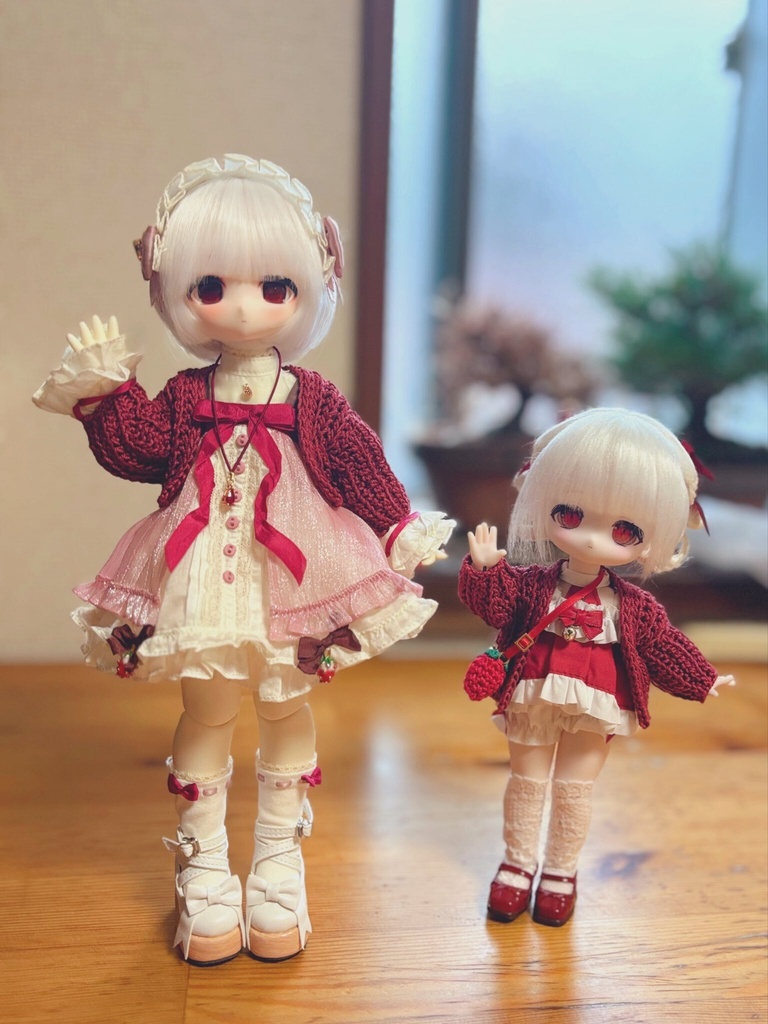 TinyFox対応・コットンニットカーディガン(ラメ・グラデーション)