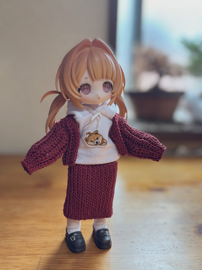 TinyFox対応・コットンニットカーディガン(ラメ・グラデーション)