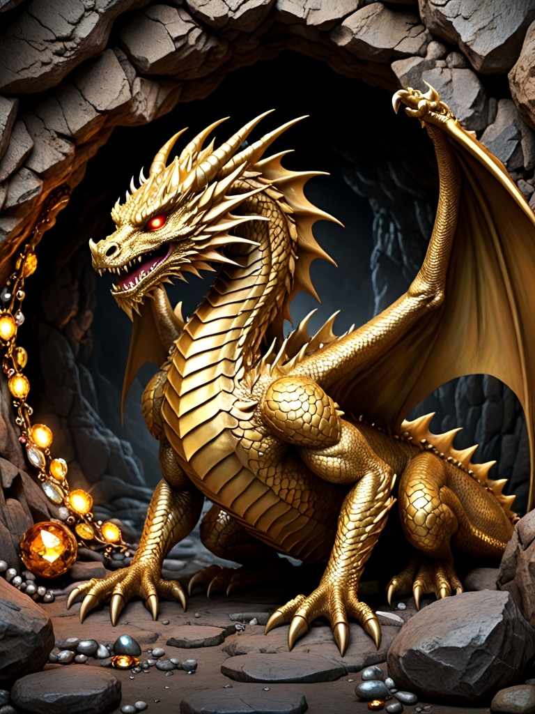 洞窟の中のドラゴン