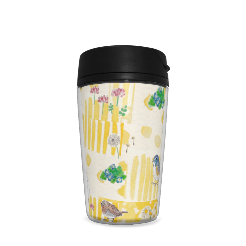 野の花と鳥(イエロー)