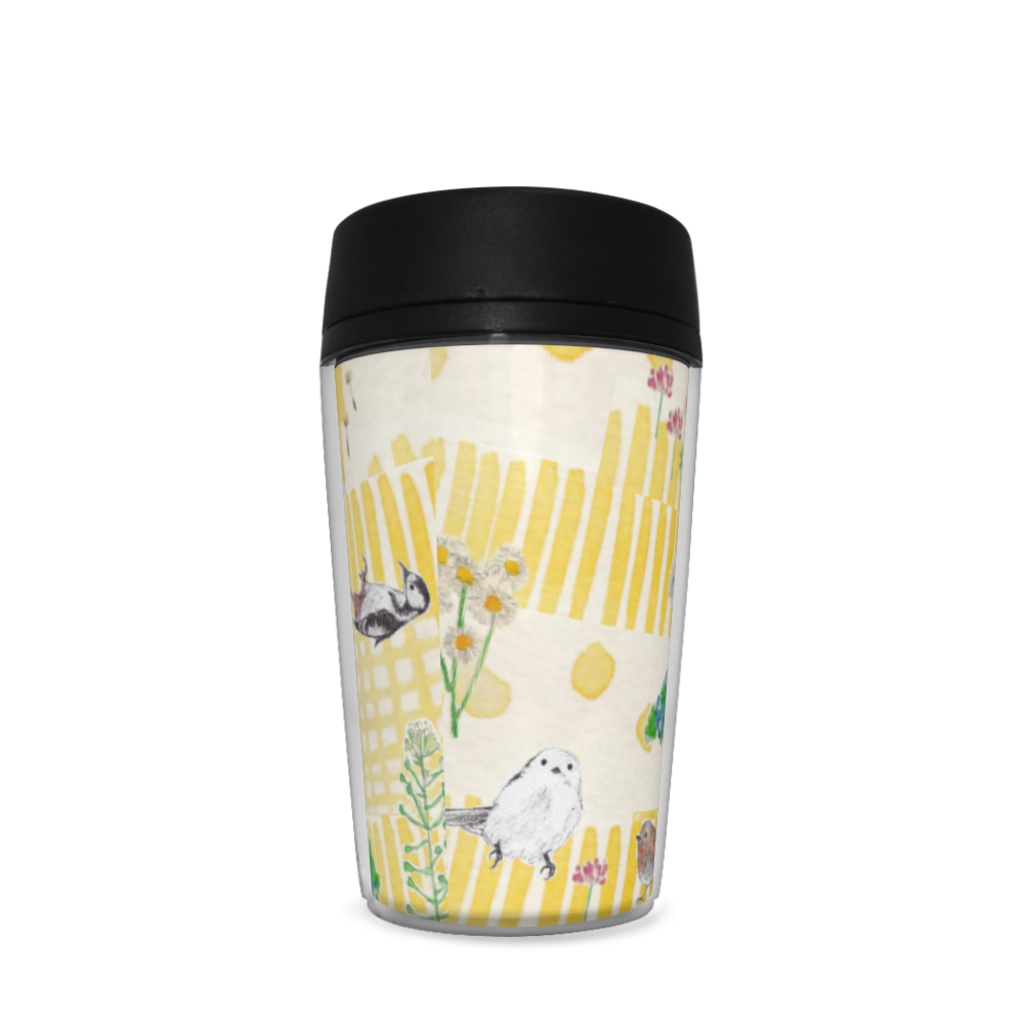 野の花と鳥(イエロー)