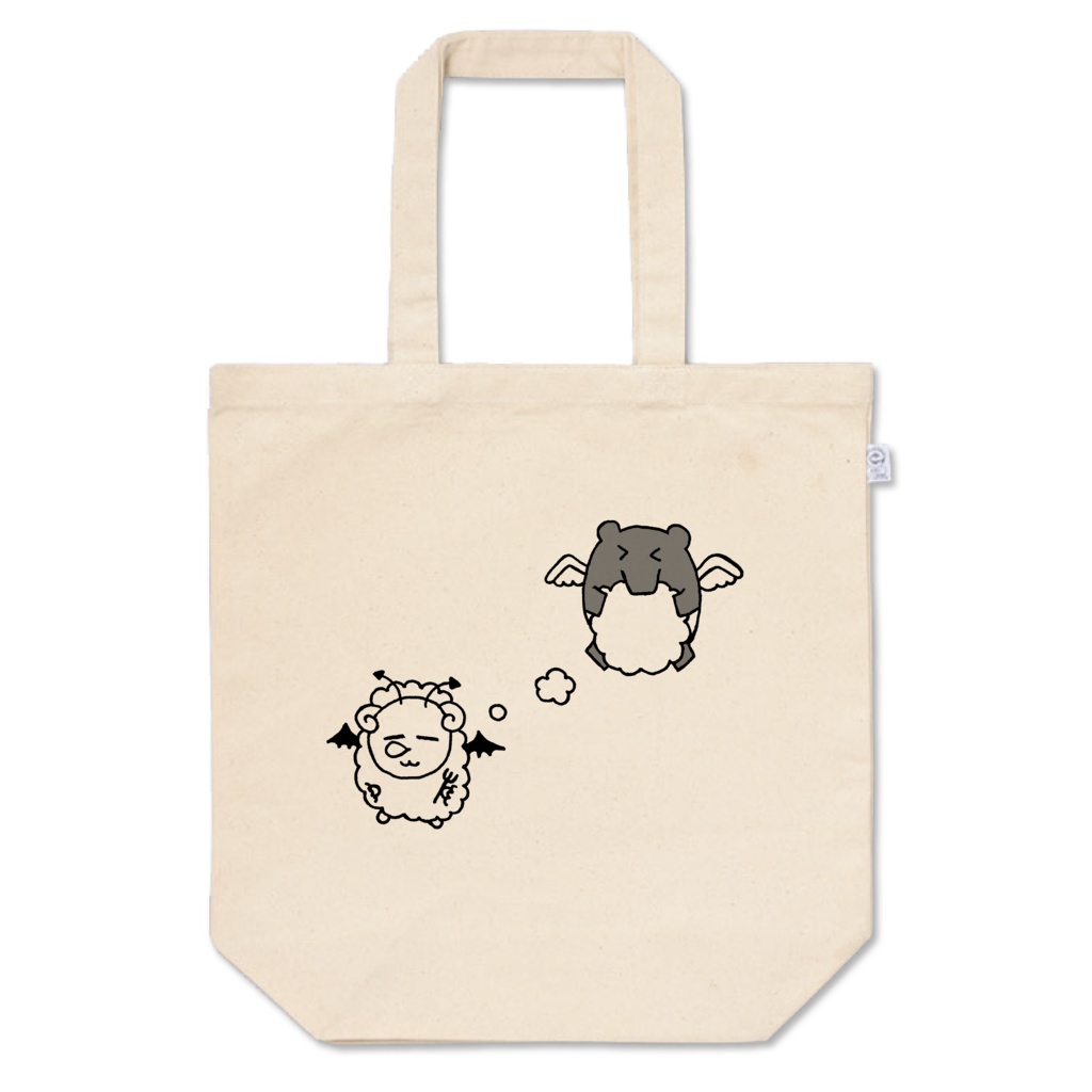 睡魔とバクのトートバッグM