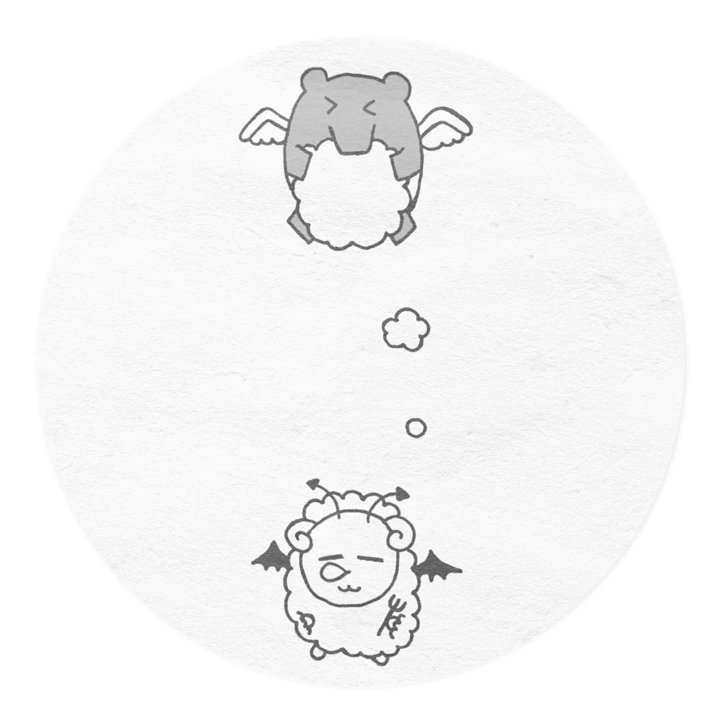 睡魔とバクのマスキングテープ(縦)