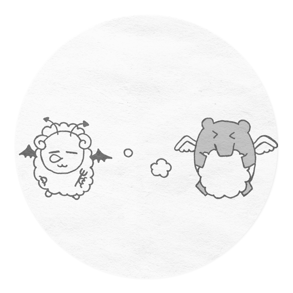 睡魔とバクのマスキングテープ(横)