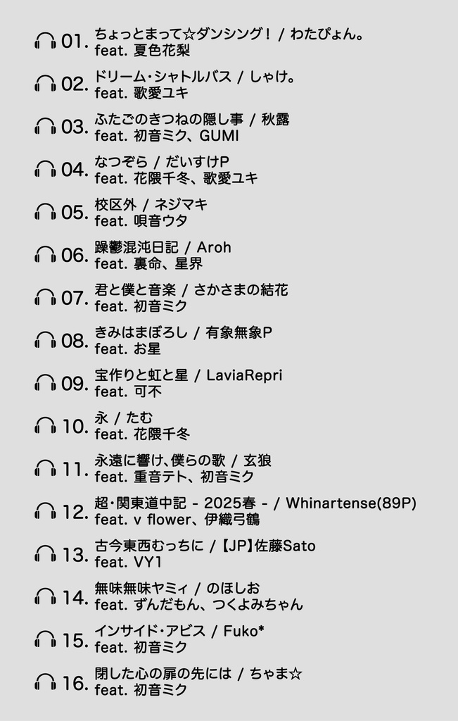 北海道ボカロP連合コンピレーション第2弾「HVU Compilation +2」