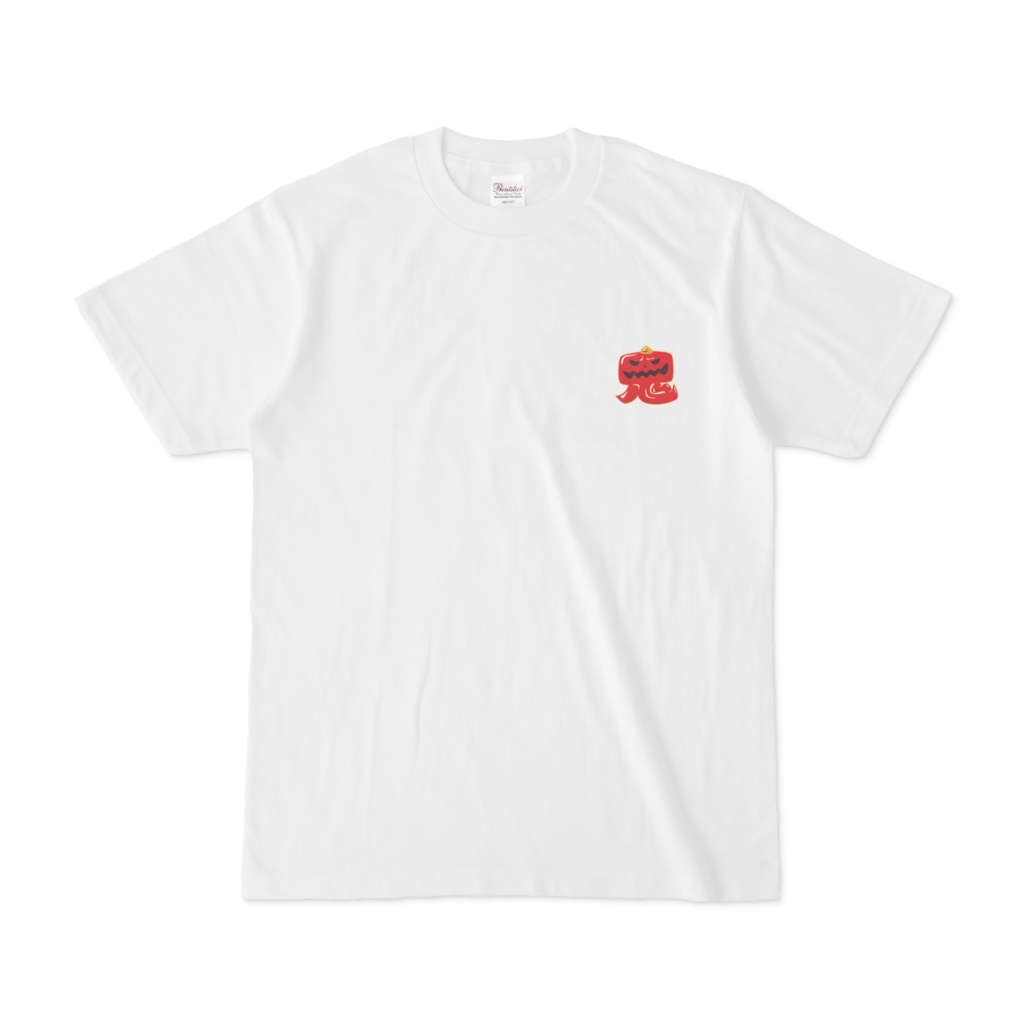 パチ7ライター 鬼くんTシャツ（鬼アイコン 白）