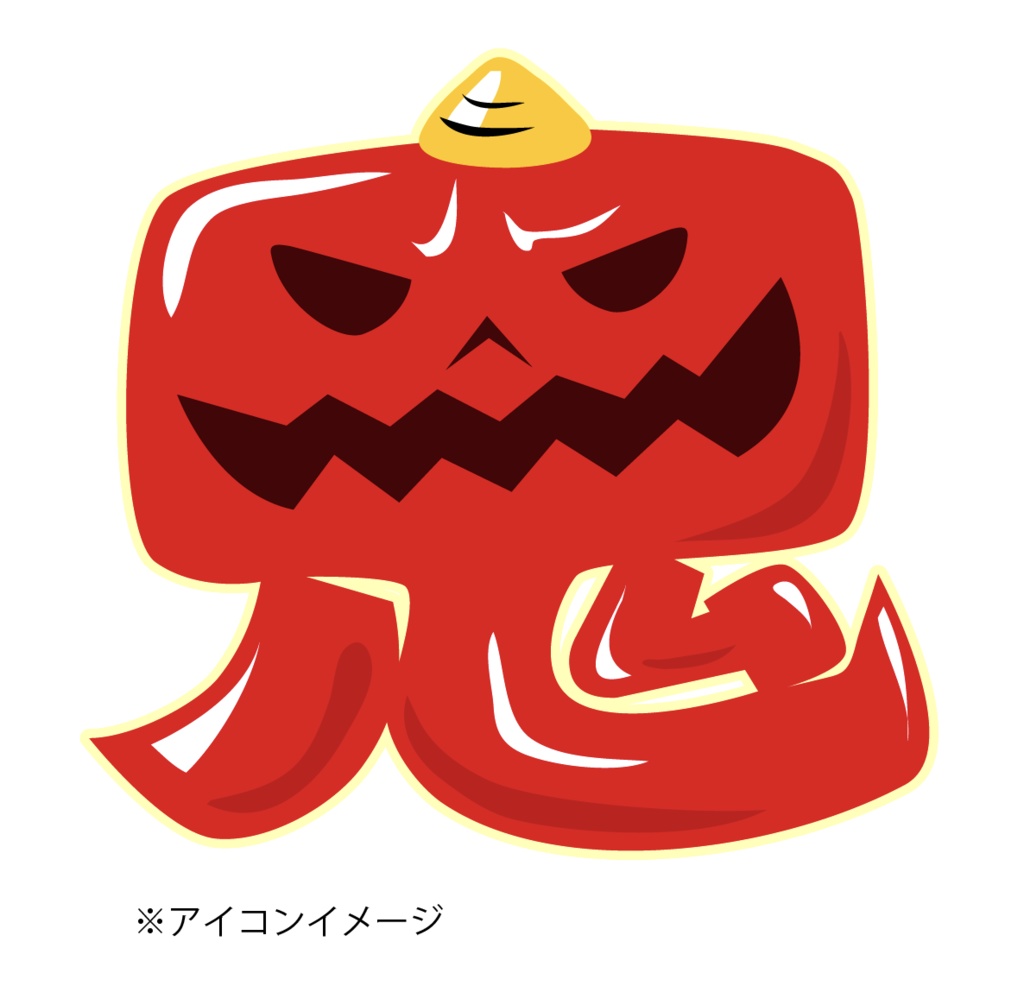 パチ7ライター 鬼くんTシャツ(鬼アイコン 白)