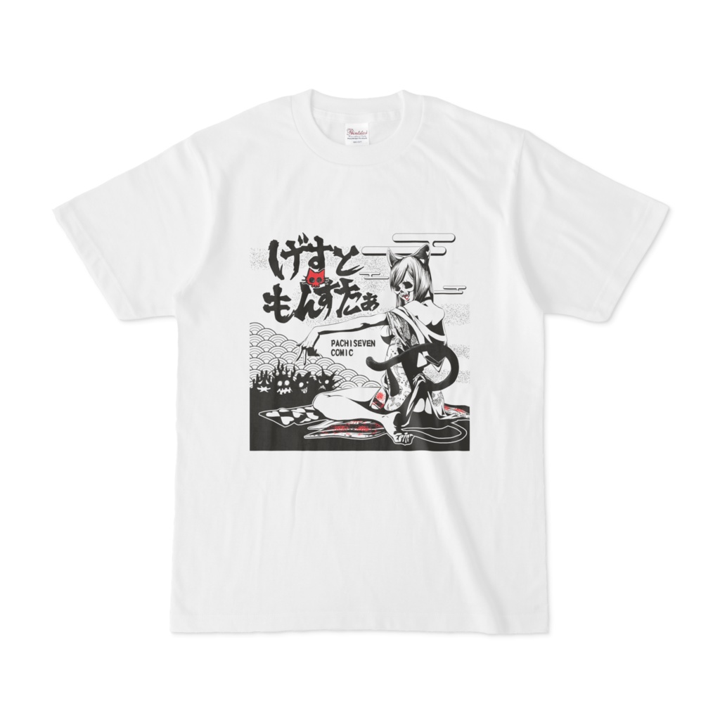 パチ7コミック のぶねこTシャツ（しーちゃん 白）