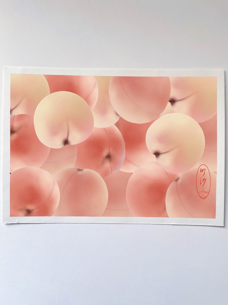 ブック カバーイラストデータ|A4、A3(JPEG)|桃