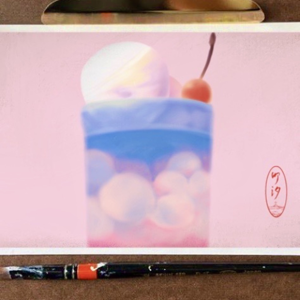 ブック カバーイラストデータ|A4、A3(JPEG)|クリームソーダ 朝焼け