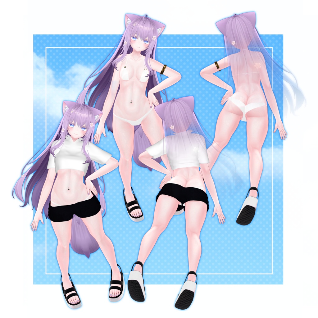 【VRChat】ビキニ+シャツ【複数アバター対応】