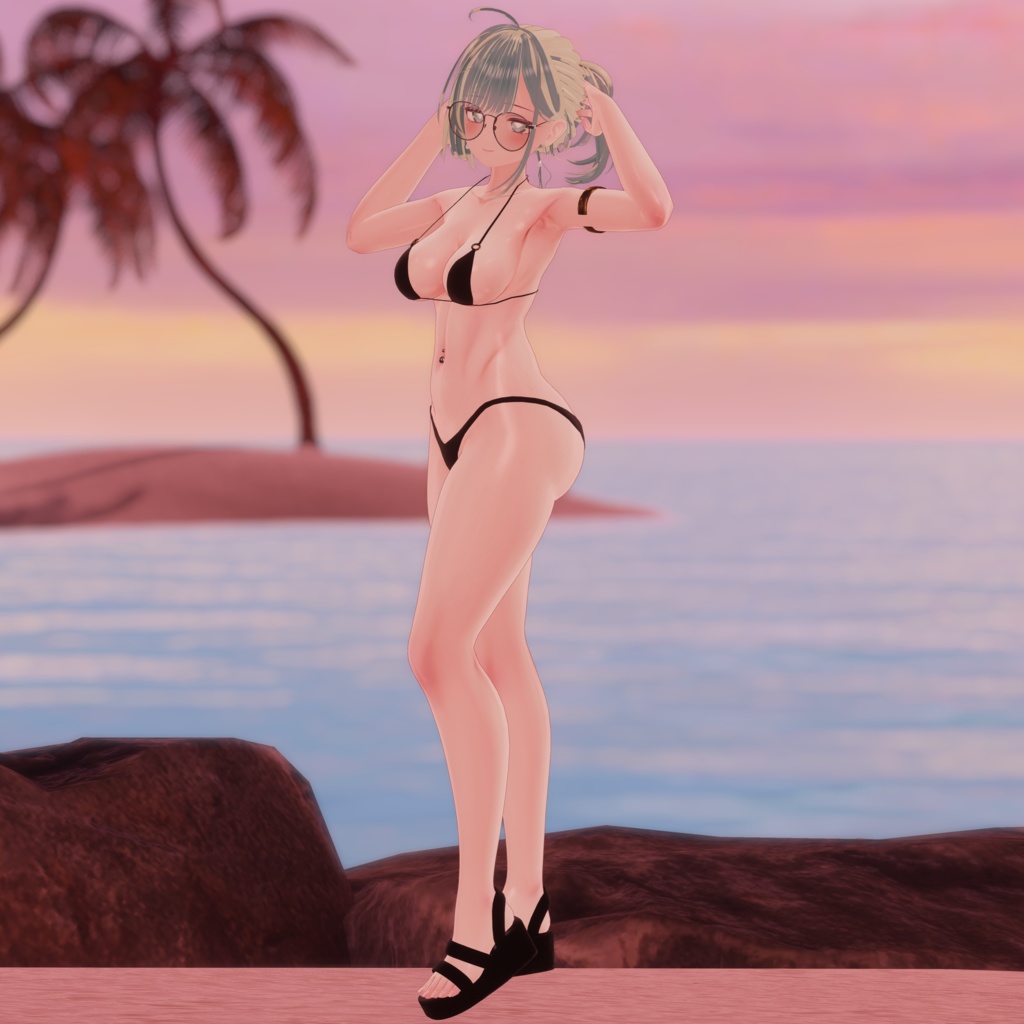 【VRChat】ビキニ+シャツ【複数アバター対応】