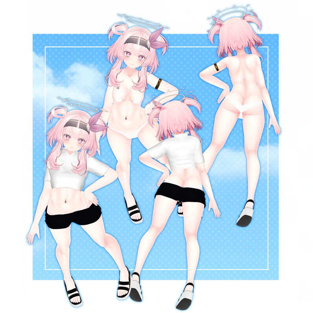 【VRChat】ビキニ+シャツ【複数アバター対応】