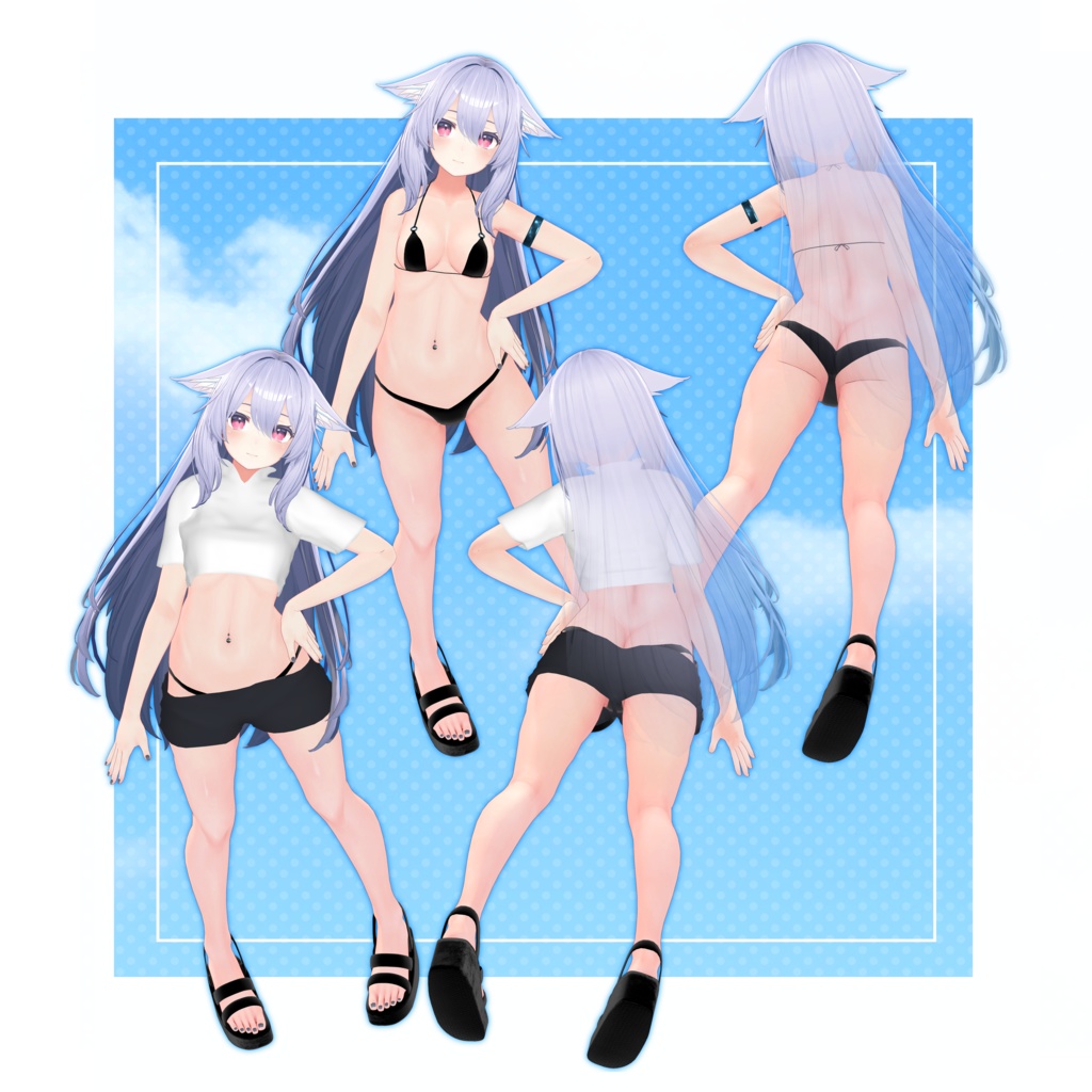 【VRChat】ビキニ+シャツ【複数アバター対応】